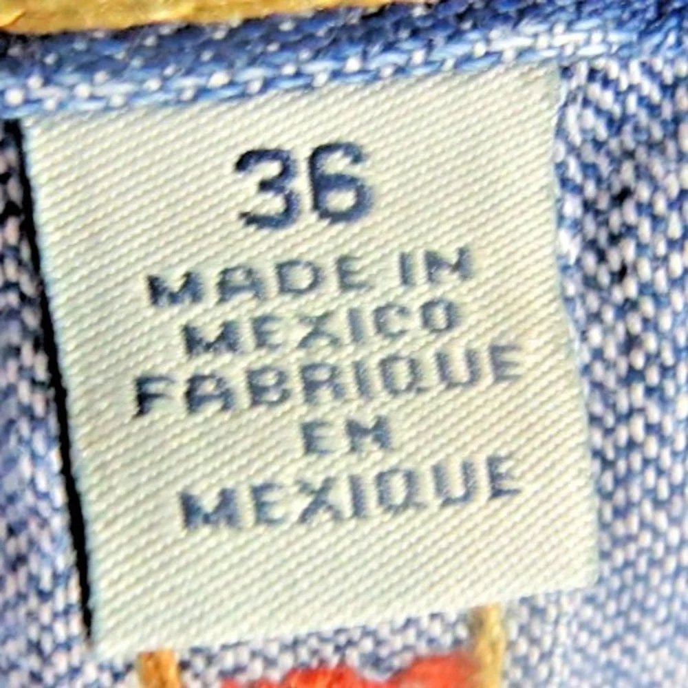 True Religion VTG 00s Jeans Men Size 36 Straight Leg Blue Denim Flap Pocket Mex